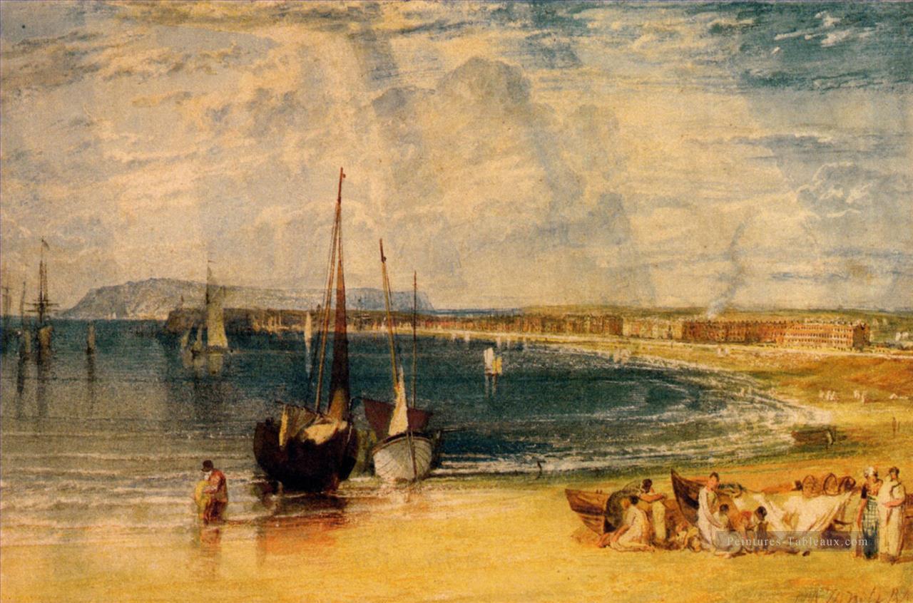 Weymouth Dorset paysage romantique Joseph Mallord William Turner Beach Peintures à l'huile